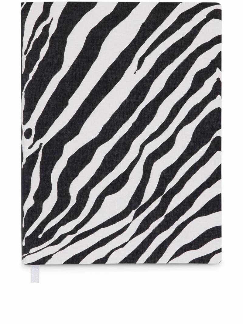 Dolce & Gabbana large zebra-print leather blank notebook - White von Dolce & Gabbana
