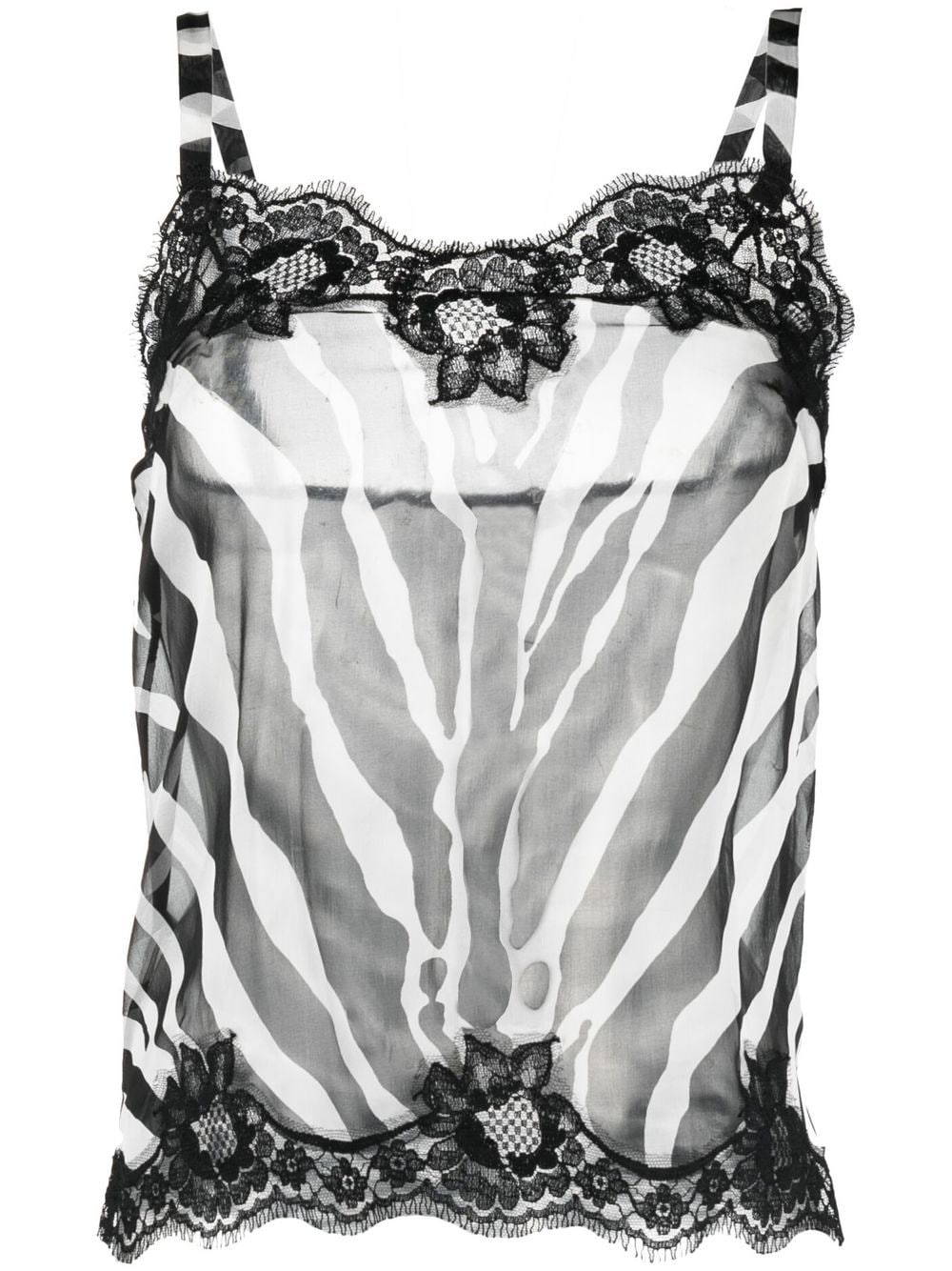 Dolce & Gabbana zebra-print chiffon camisole top - Black von Dolce & Gabbana