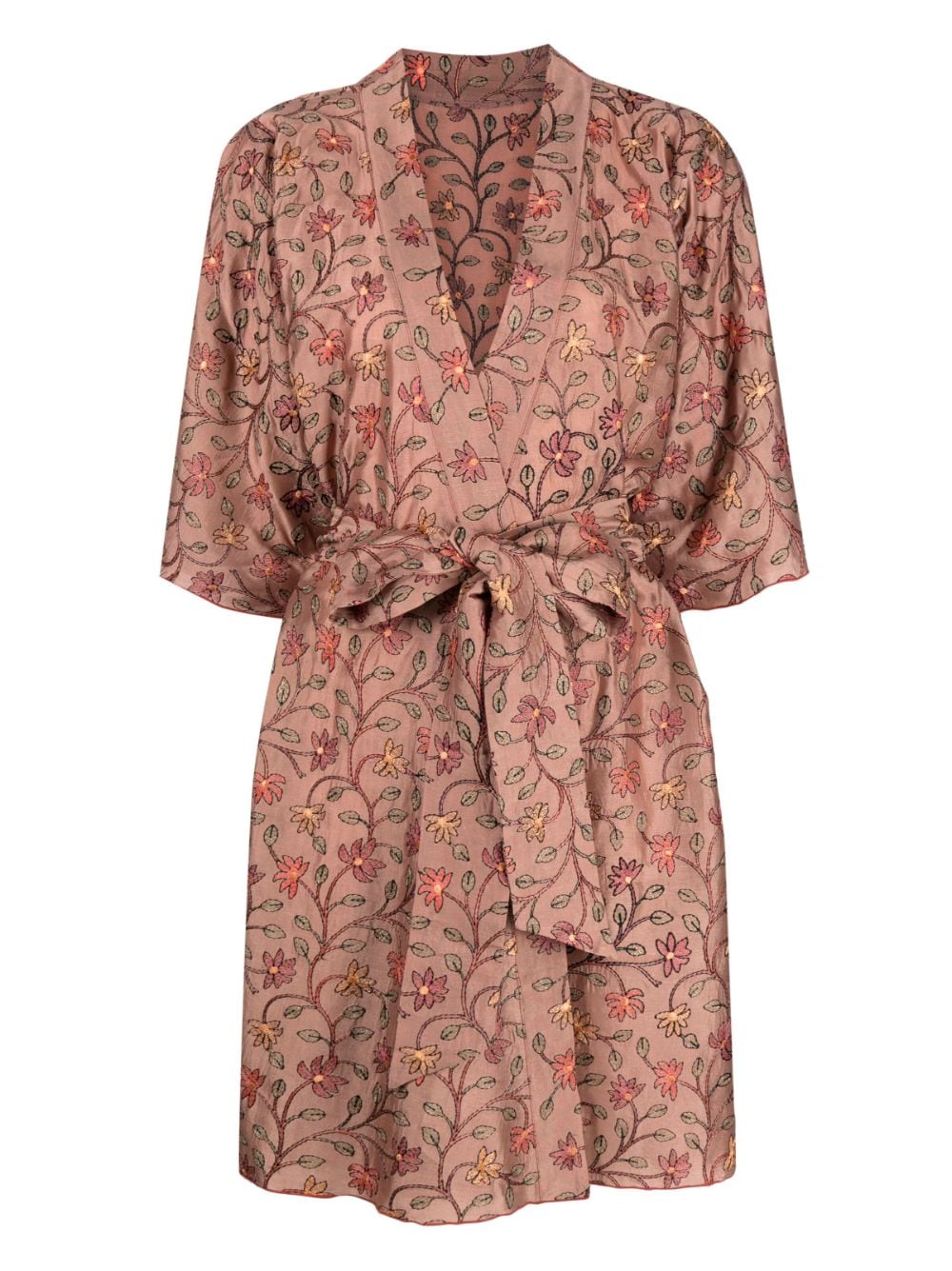 Dolci Follie floral-print silk-blend robe - Pink von Dolci Follie