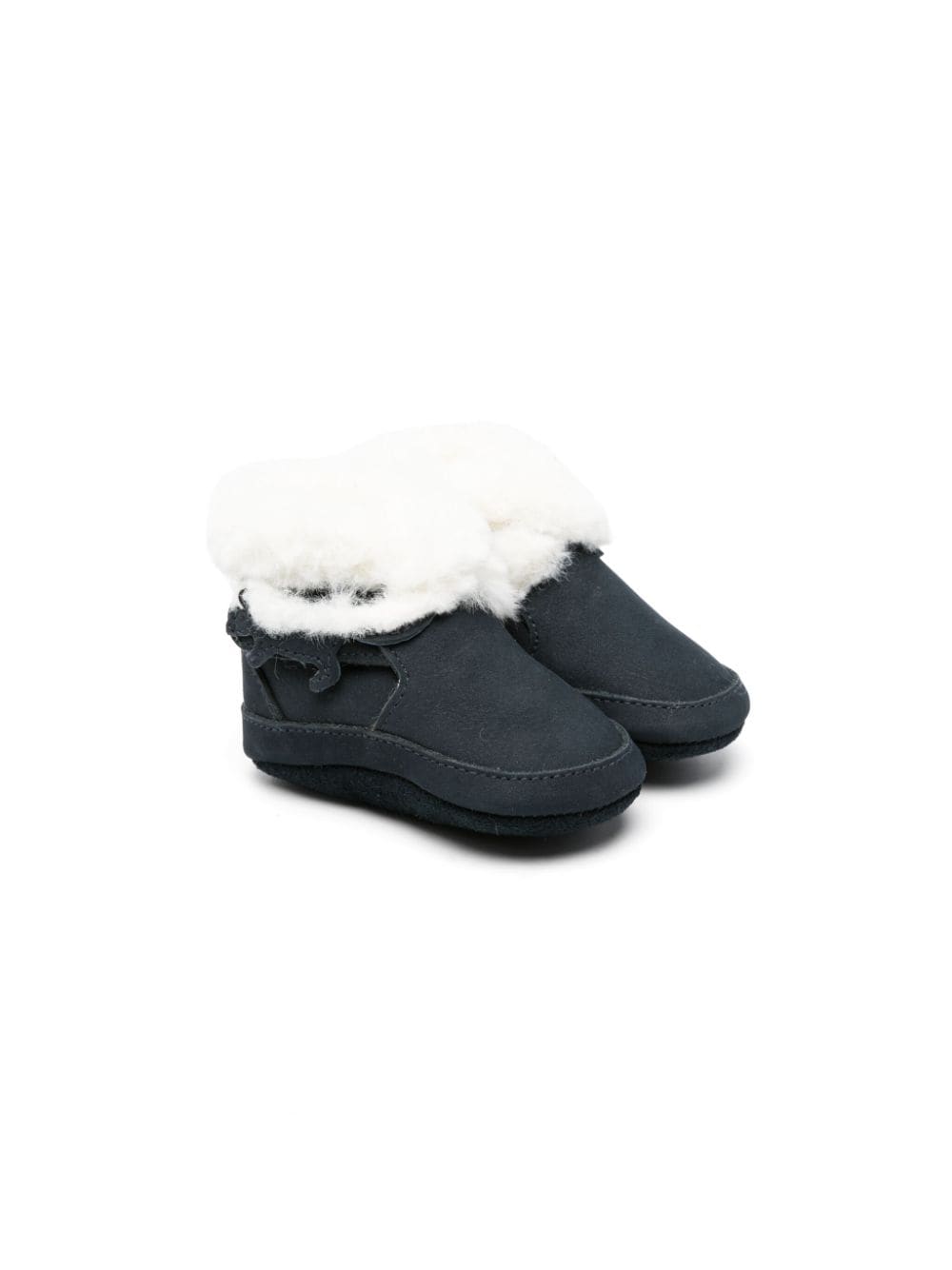 Donsje Twisi faux-fur trim suede pre-walkers - Blue von Donsje