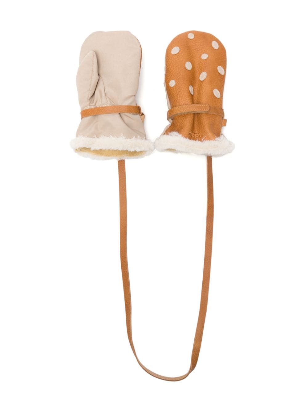 Donsje Wald Mushroom leather mittens - Brown von Donsje