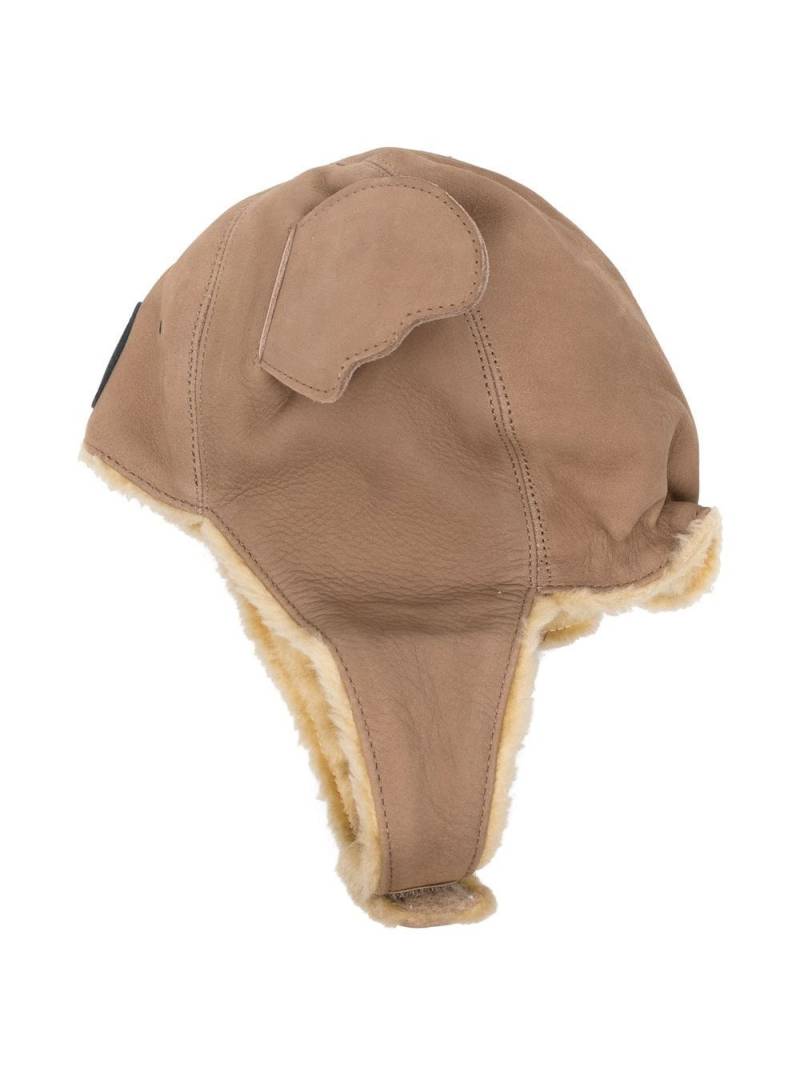 Donsje leather faux-fur animal hat - Brown von Donsje