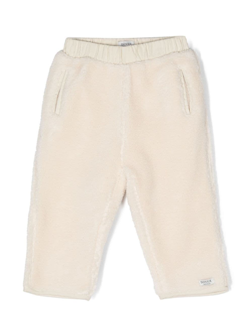 Donsje logo-tag fleece-texture trousers - Neutrals von Donsje