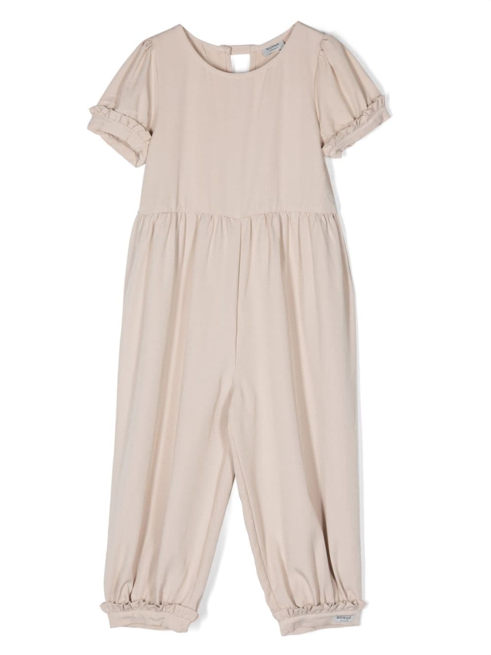 Donsje ruched-detail short-sleeve jumpsuit - Neutrals von Donsje