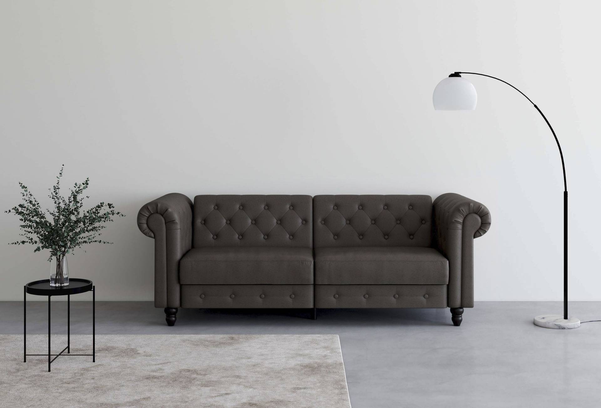 Dorel Home 3-Sitzer »Felix, Schlafsofa 236 cm, (Liegefläche 108x190cm), Rückenlehne«, 3-fach verstellbar, Velours, Kunstleder, Luxus-Microfaser Vintage von Dorel Home