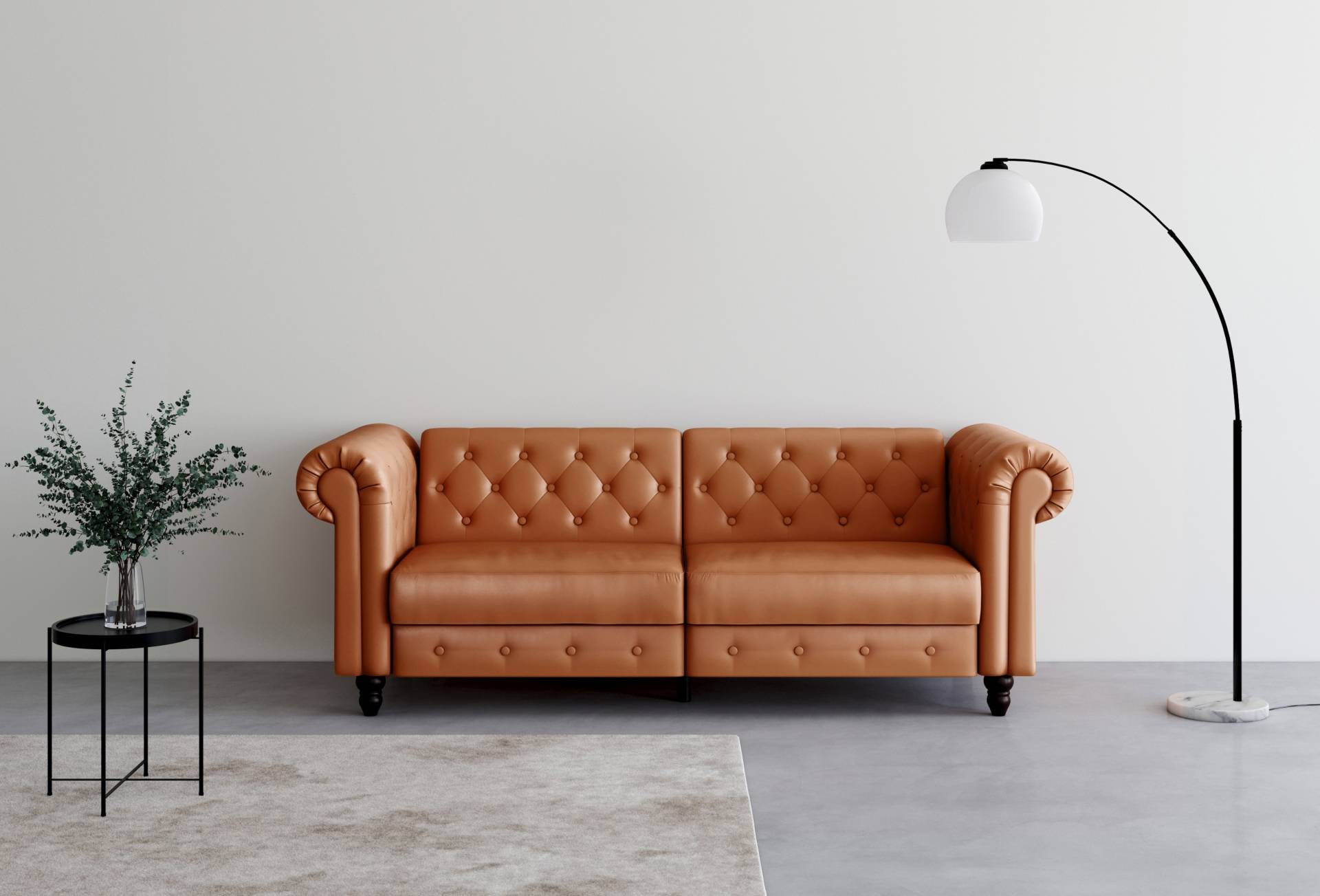 Dorel Home 3-Sitzer »Felix, Schlafsofa 236 cm, (Liegefläche 108x190cm), Rückenlehne«, 3-fach verstellbar, Velours, Kunstleder, Luxus-Microfaser Vintage von Dorel Home