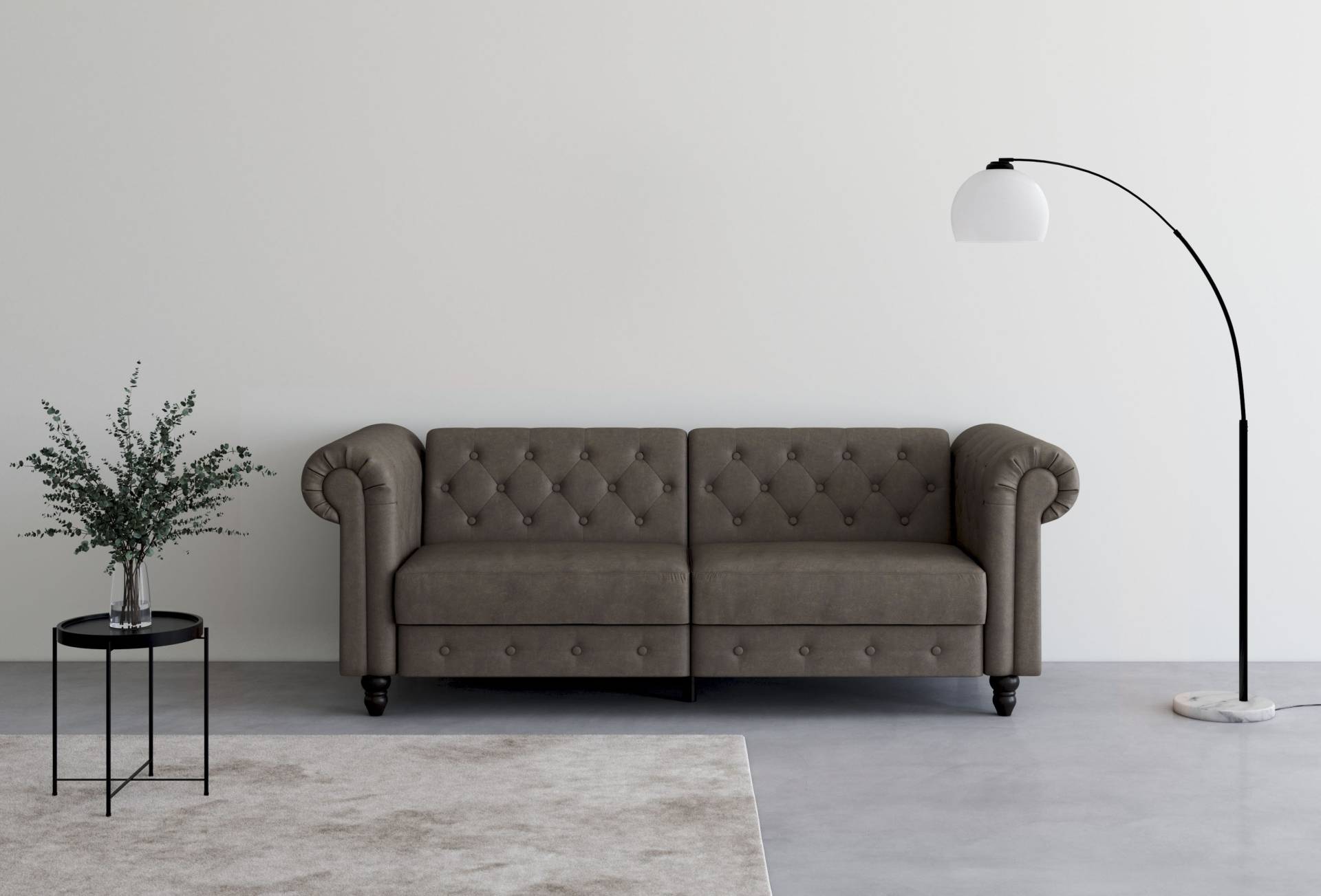 Dorel Home 3-Sitzer »Felix, Schlafsofa 236 cm, (Liegefläche 108x190cm), Rückenlehne«, 3-fach verstellbar, Velours, Kunstleder, Luxus-Microfaser Vintage von Dorel Home