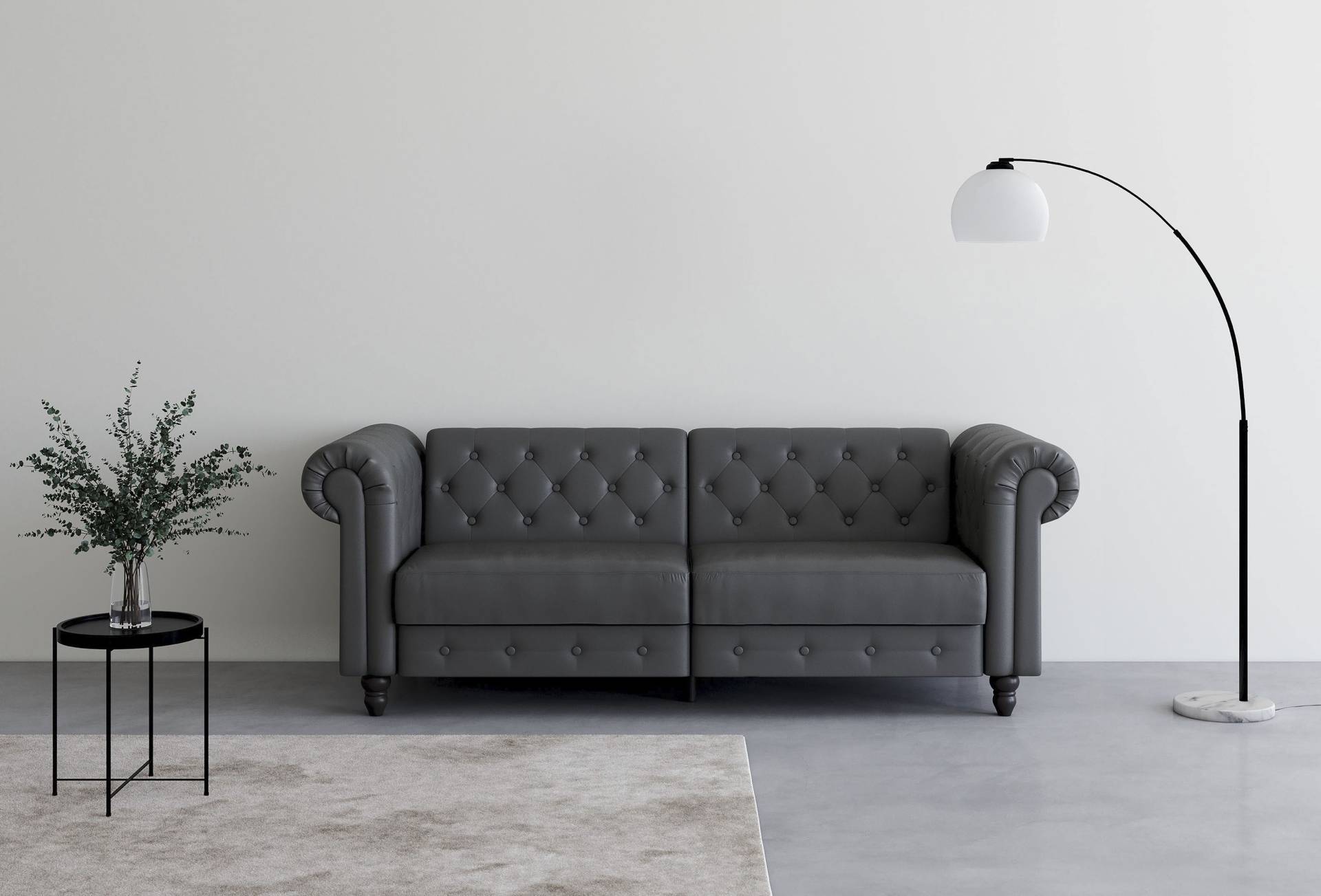 Dorel Home 3-Sitzer »Felix, Schlafsofa 236 cm, (Liegefläche 108x190cm), Rückenlehne«, 3-fach verstellbar, Velours, Kunstleder, Luxus-Microfaser Vintage von Dorel Home