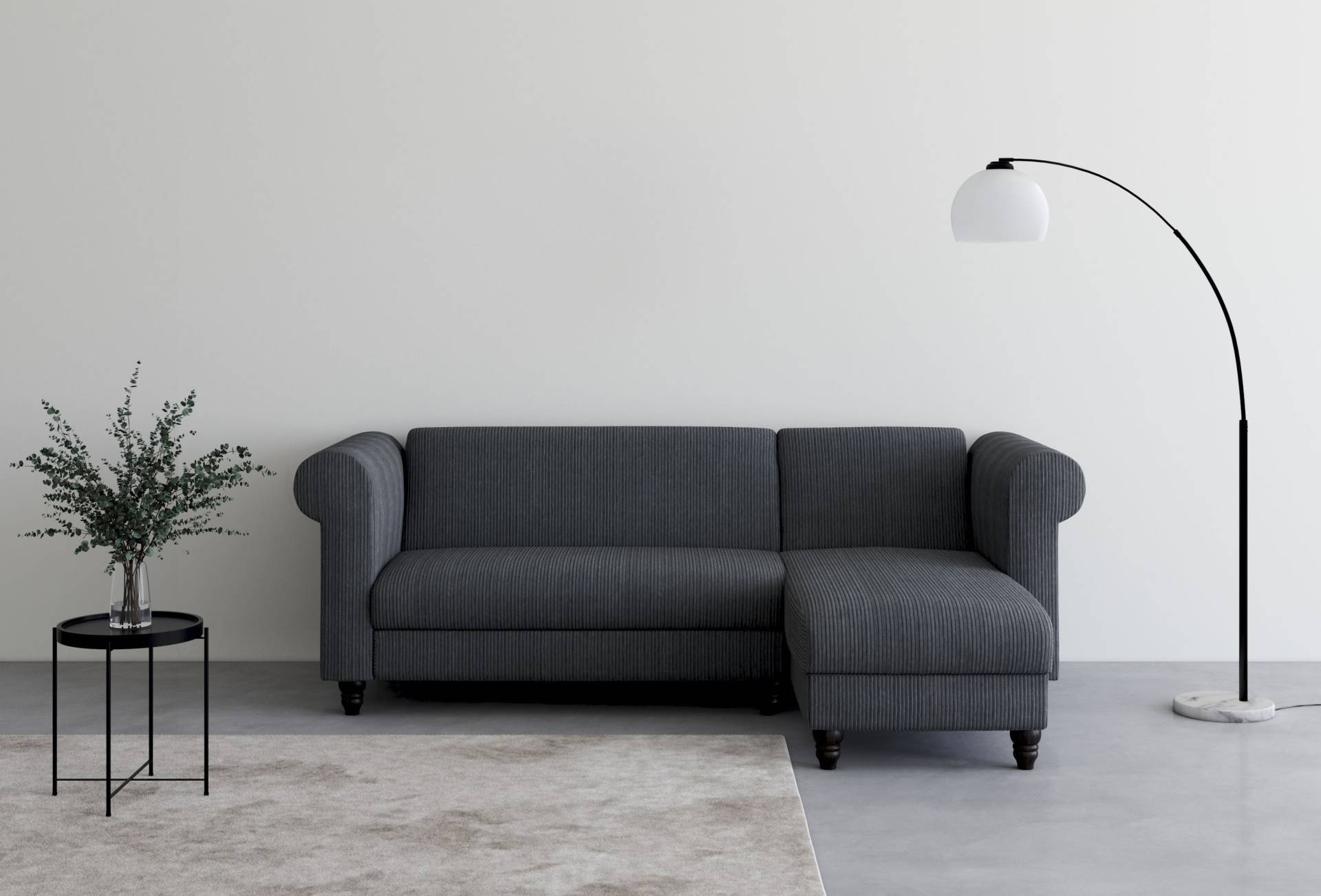 Dorel Home Ecksofa »Felix II, L-Form, Schlafsofa 241cm (Liegefl. 108/195 cm),«, verstellb. Rückenlehne, Recamiere wechselbar, Cord von Dorel Home
