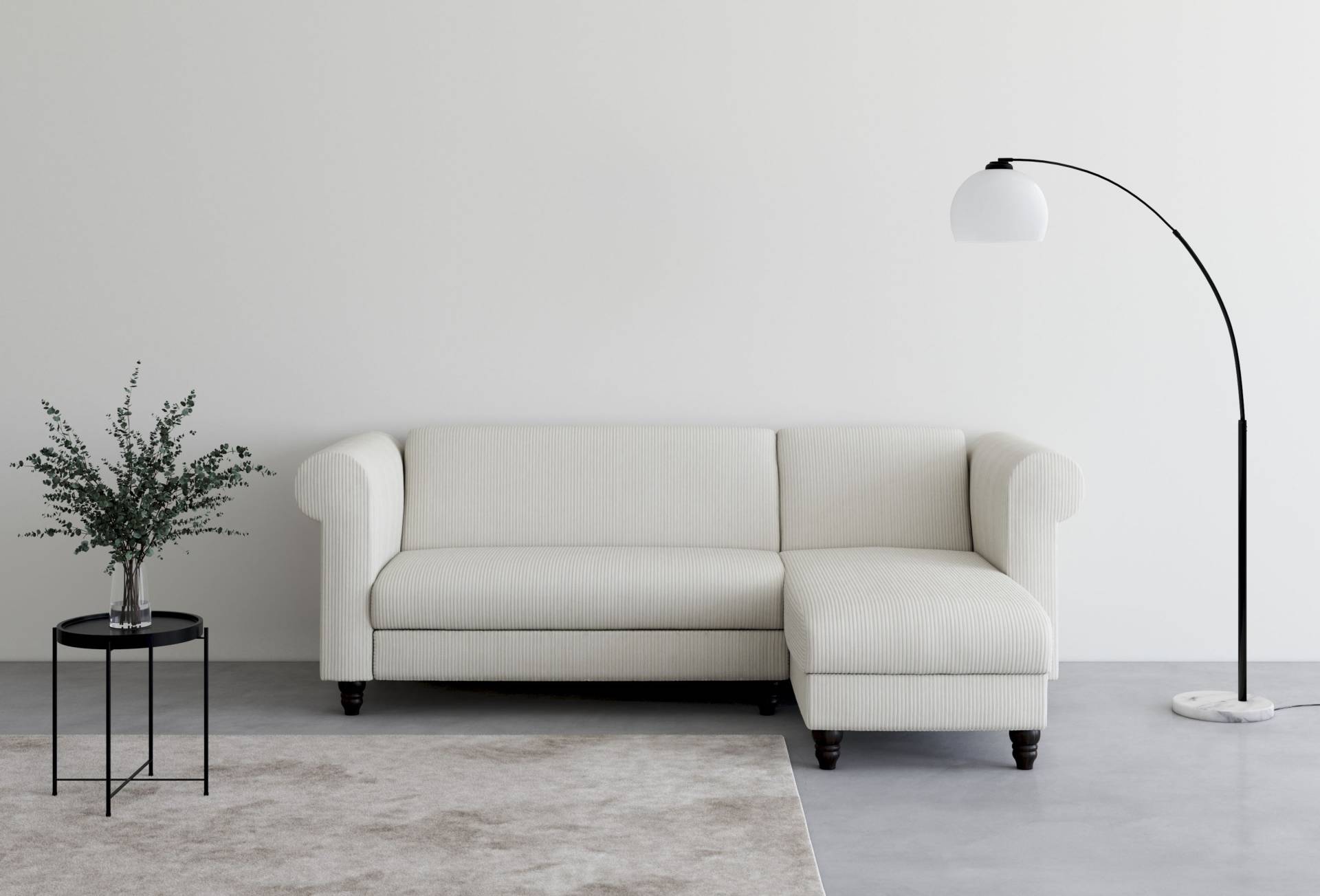 Dorel Home Ecksofa »Felix II, L-Form, Schlafsofa 241cm (Liegefl. 108/195 cm),«, verstellb. Rückenlehne, Recamiere wechselbar, Cord von Dorel Home