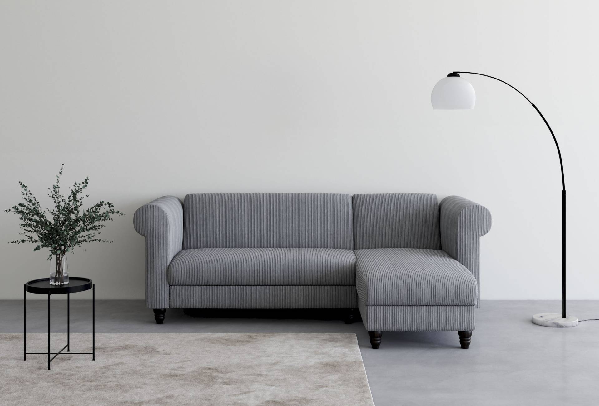 Dorel Home Ecksofa »Felix II, L-Form, Schlafsofa 241cm (Liegefl. 108/195 cm),«, verstellb. Rückenlehne, Recamiere wechselbar, Cord von Dorel Home