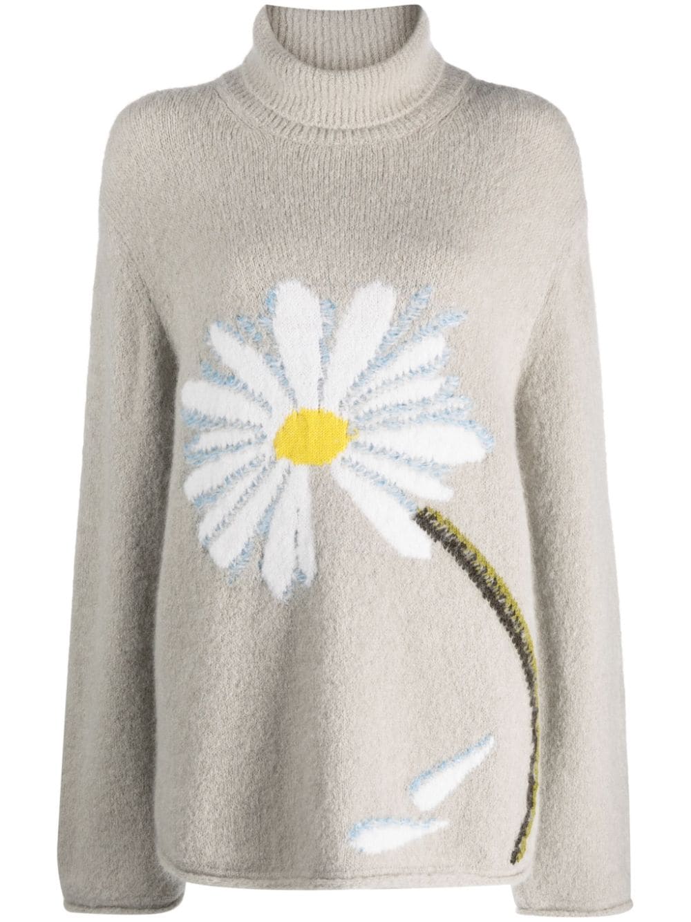 Dorothee Schumacher floral-embroidery ribbed jumper - Grey von Dorothee Schumacher