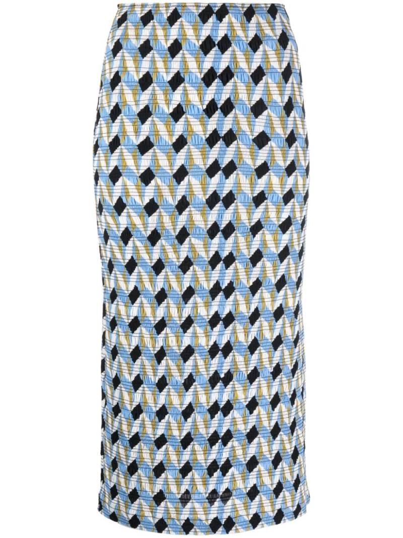 Dorothee Schumacher geometric-print crepe midi skirt - Blue von Dorothee Schumacher