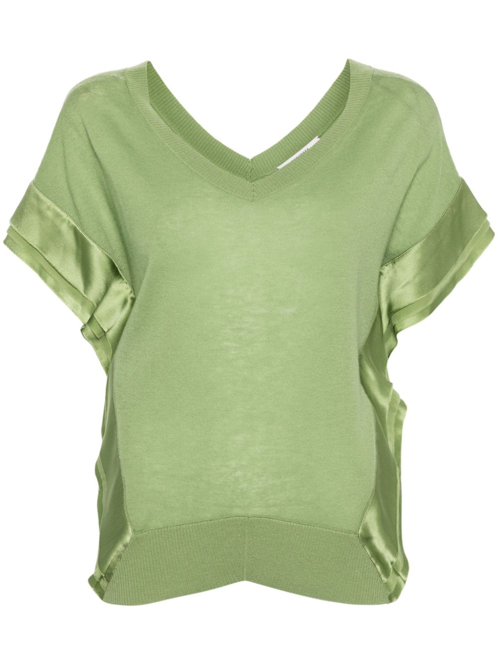 Dorothee Schumacher glossy-appliqué short-sleeved knitted top - Green von Dorothee Schumacher