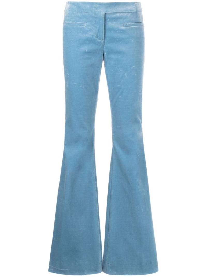 Dorothee Schumacher mid-rise velvet flared trousers - Blue von Dorothee Schumacher