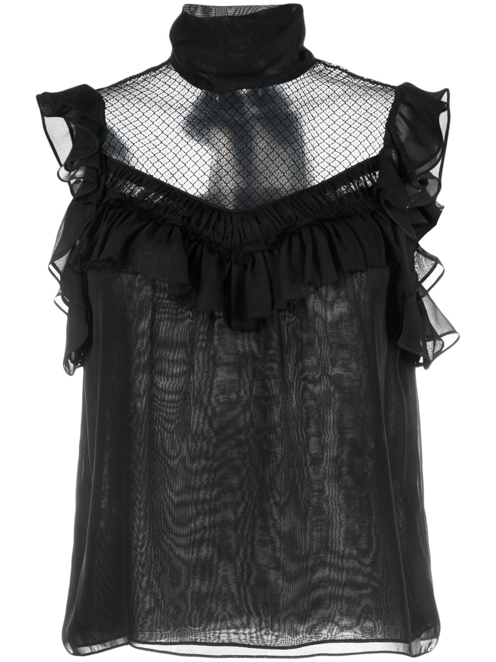 Dorothee Schumacher panelled sleeveless silk chiffon blouse - Black von Dorothee Schumacher