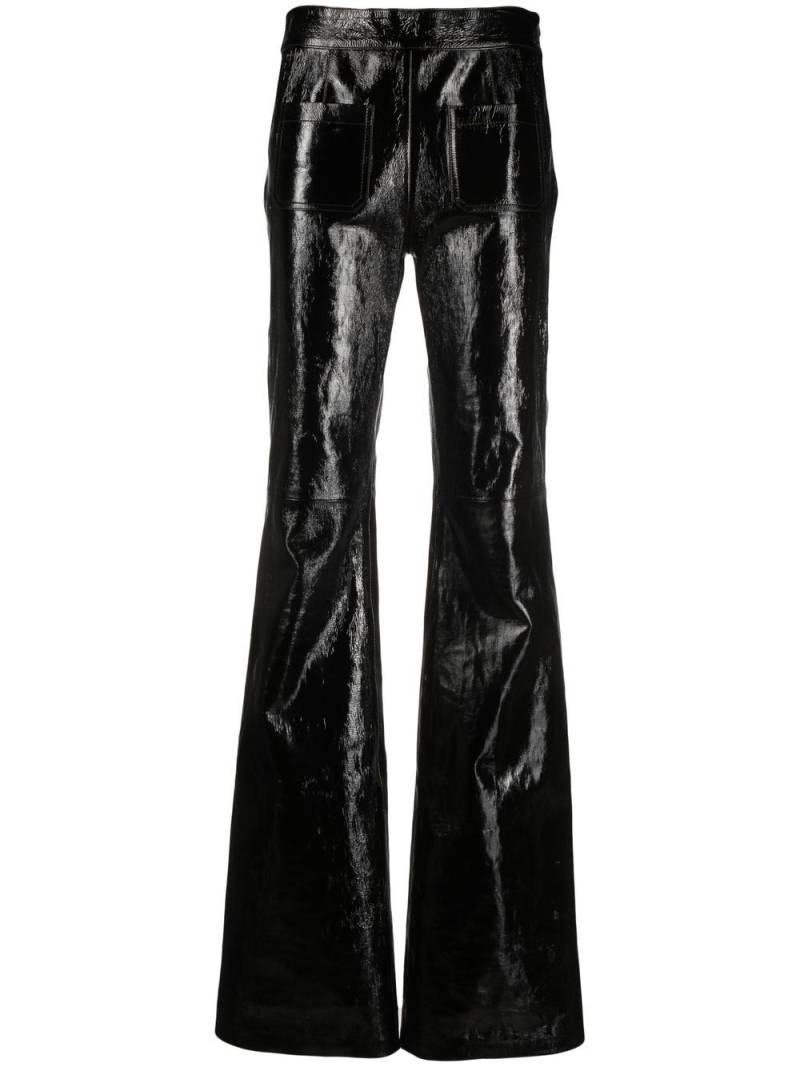 Dorothee Schumacher patent-leather flared trousers - Black von Dorothee Schumacher