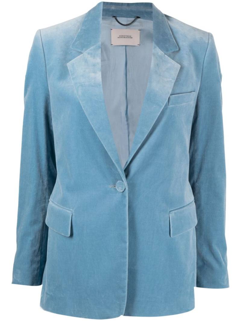 Dorothee Schumacher single-breasted velvet blazer - Blue von Dorothee Schumacher