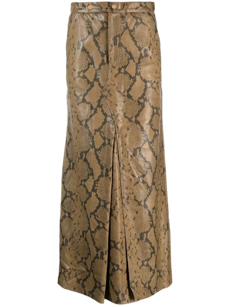 Dorothee Schumacher snakeskin-effect leather long skirt - Neutrals von Dorothee Schumacher