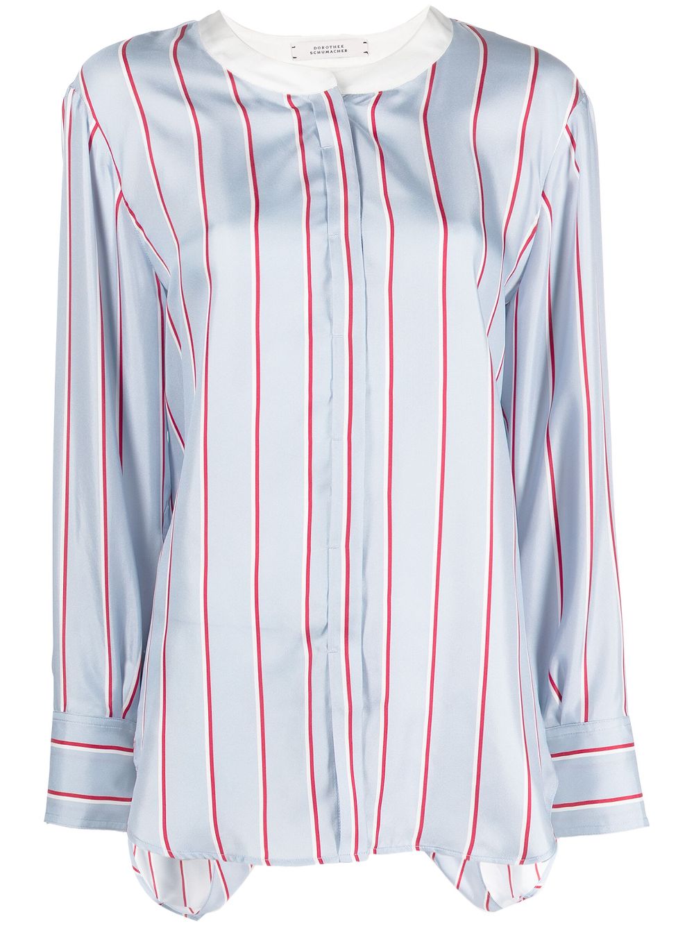 Dorothee Schumacher striped knot-detail silk blouse - Blue von Dorothee Schumacher