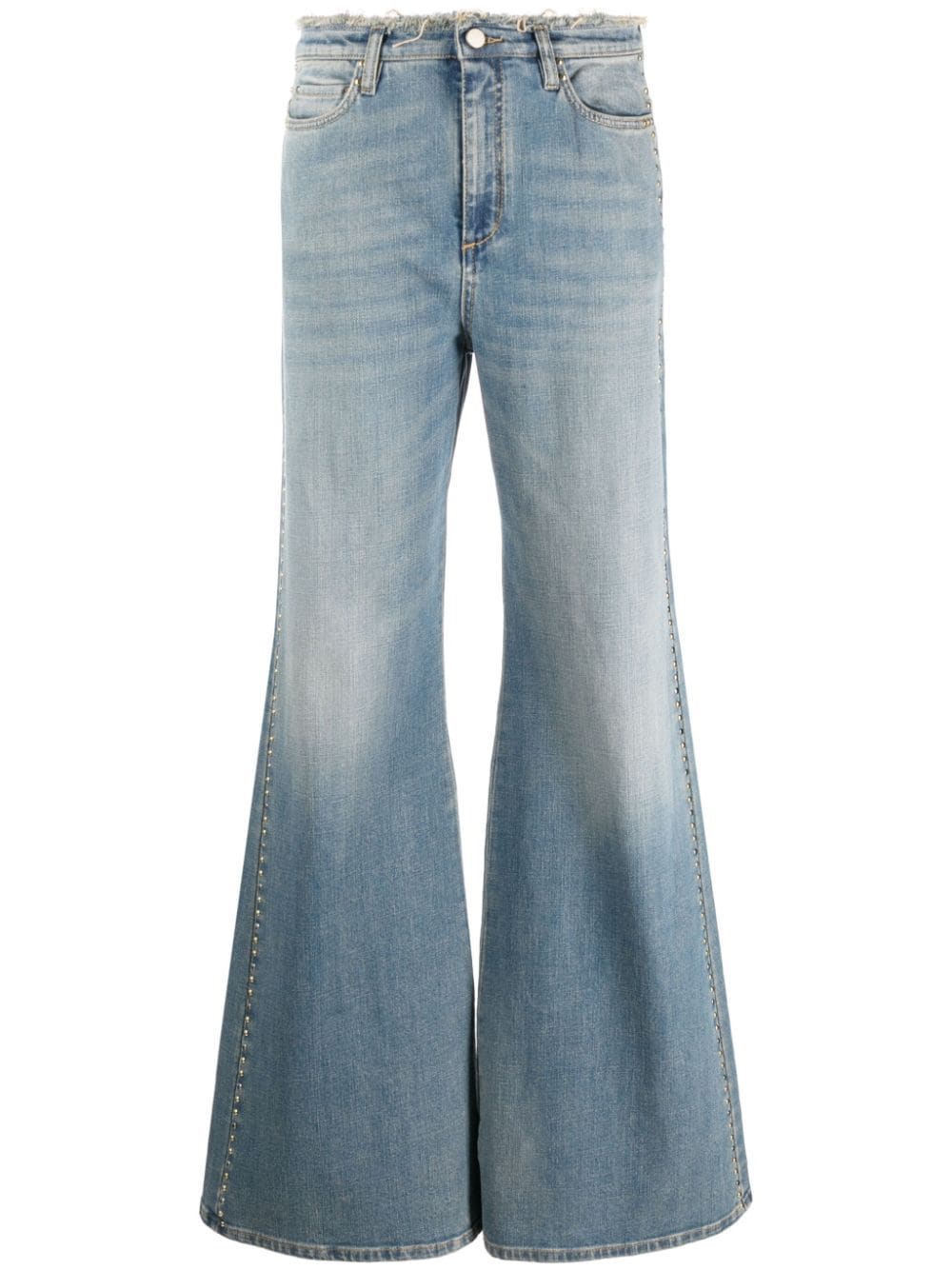 Dorothee Schumacher stud-embellished frayed bootcut jeans - Blue von Dorothee Schumacher