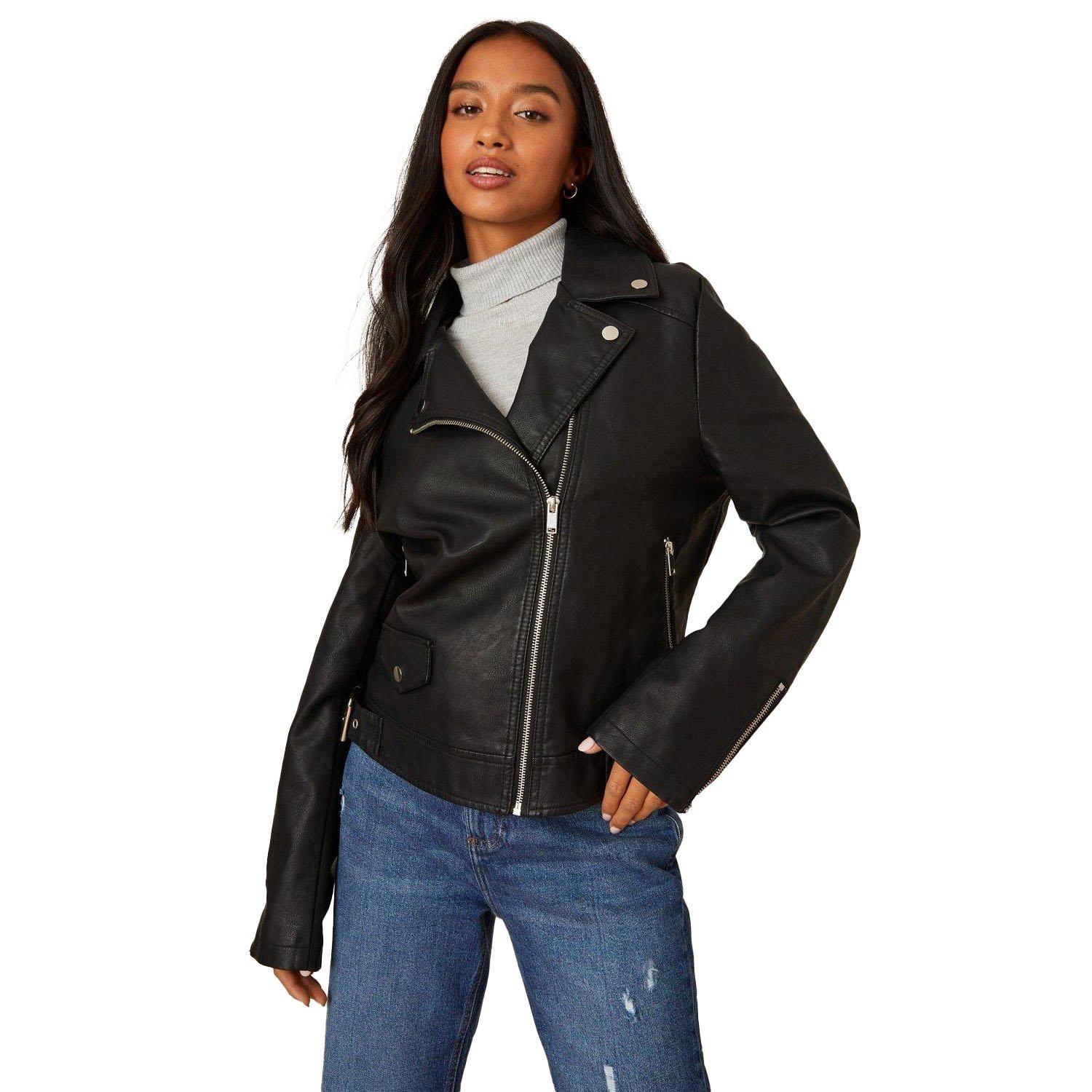 Bikerjacke Damen Schwarz 32 von Dorothy Perkins