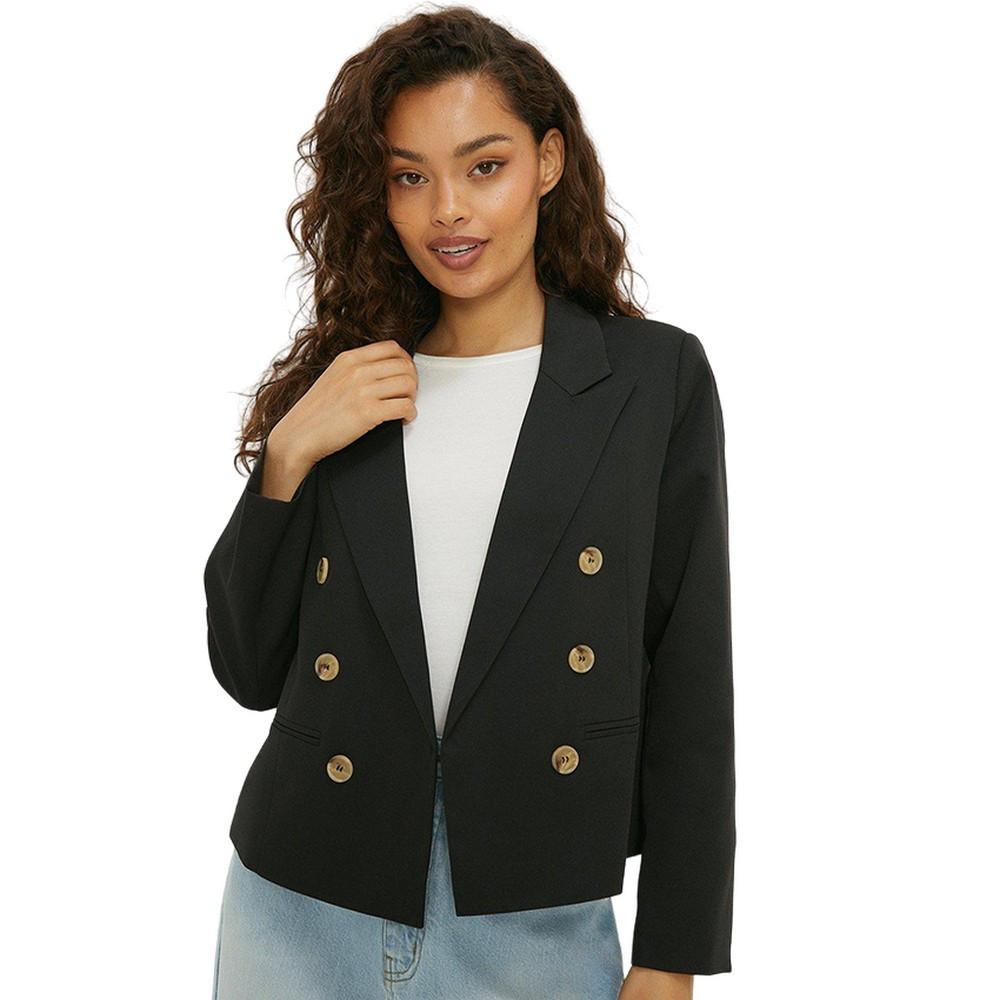 Blazer Kurz Geschnitten Damen Schwarz 42 von Dorothy Perkins