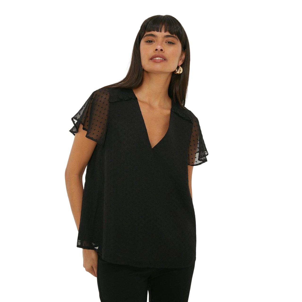 Bluse Engelsärmel Damen Schwarz 34 von Dorothy Perkins