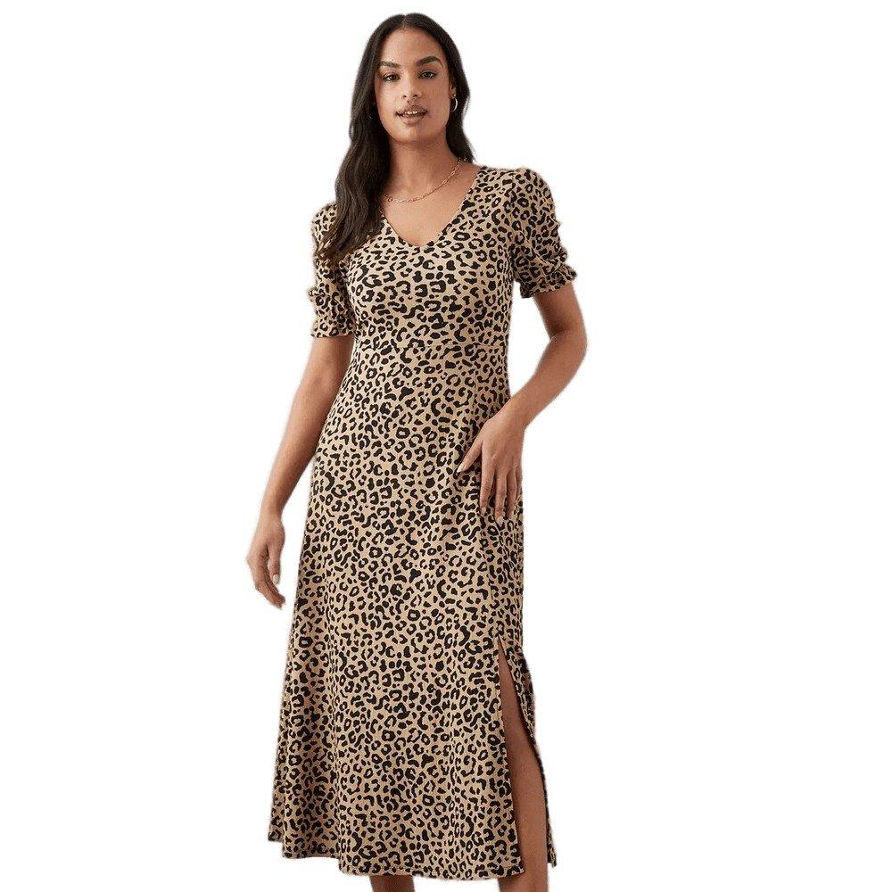 Midikleid Kurzärmlig Damen Braun 34 von Dorothy Perkins