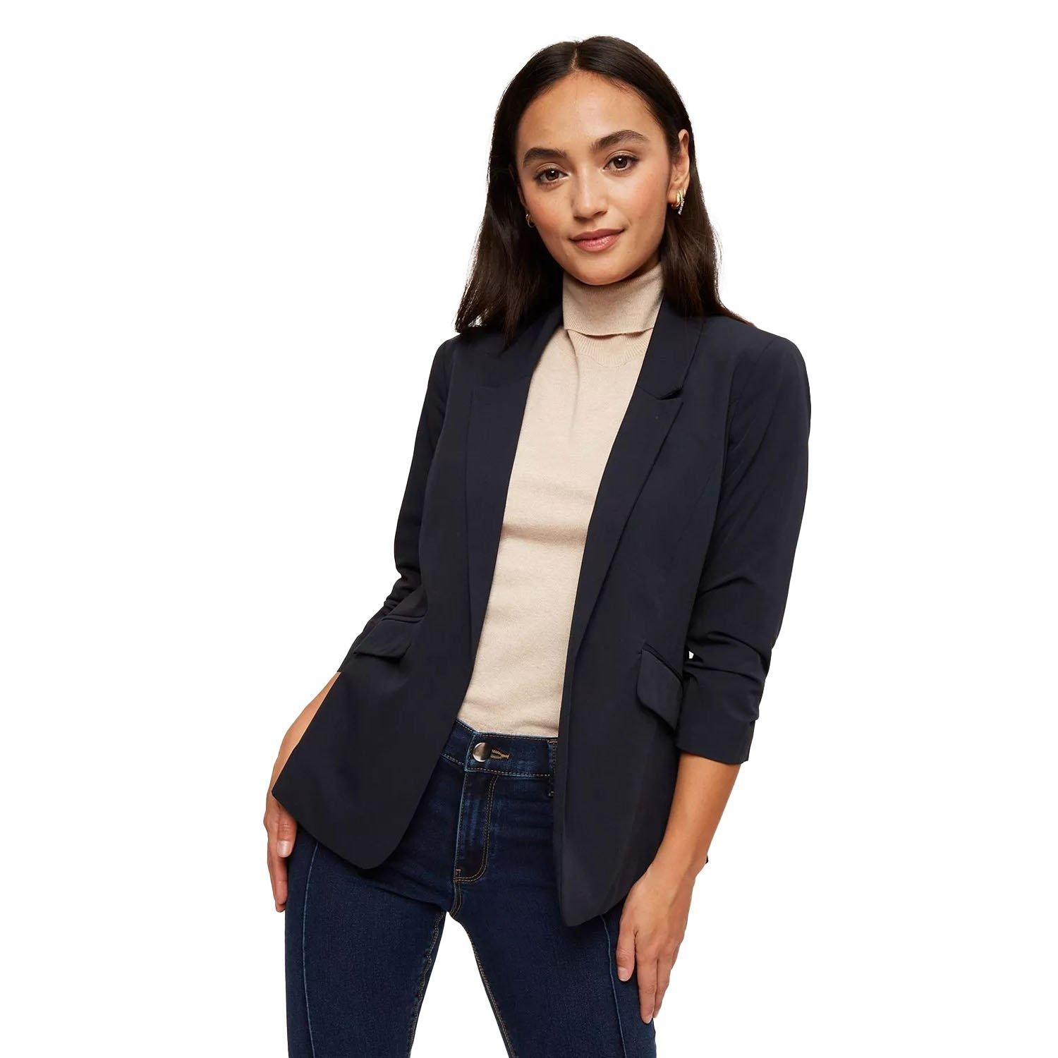 Petite Blazer Gerafft Damen Marine 38 von Dorothy Perkins