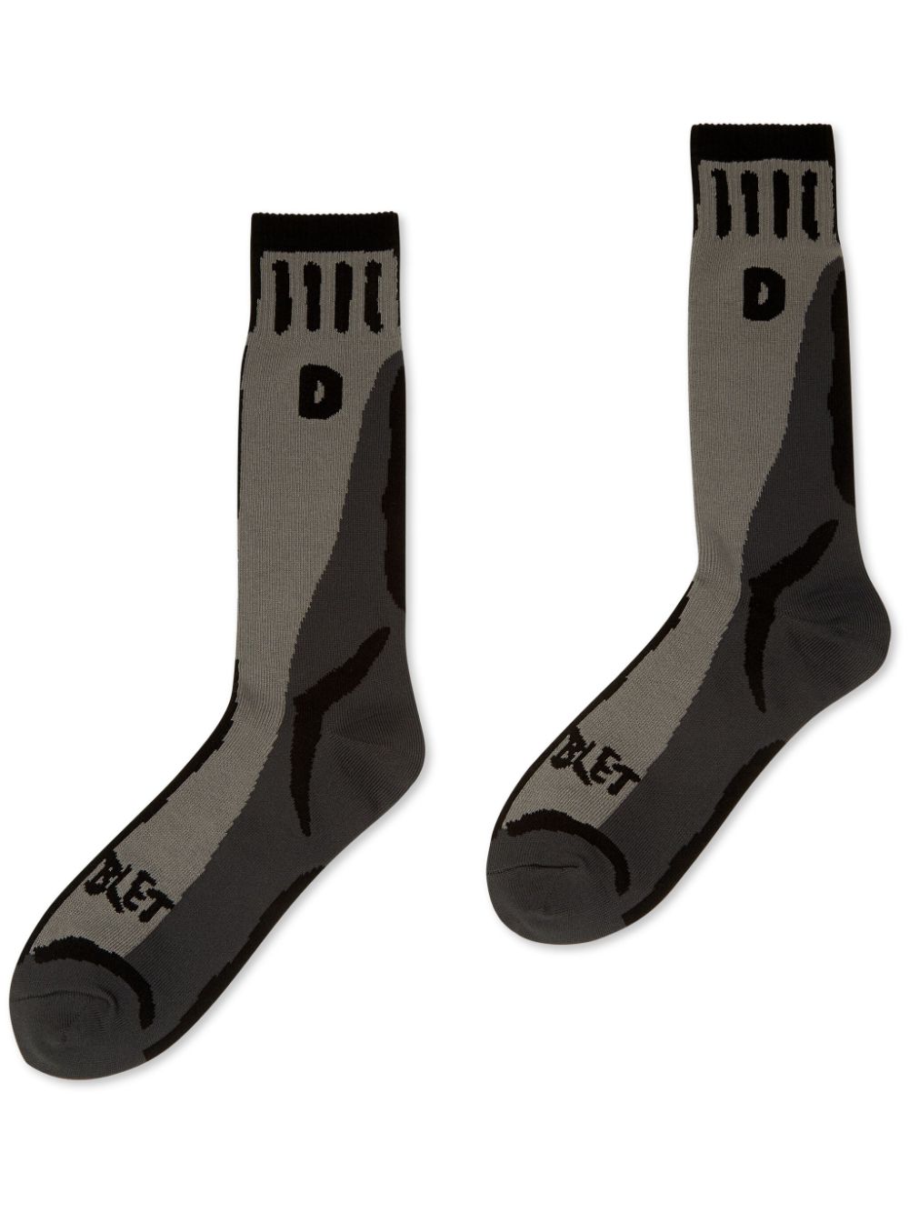Doublet Two Dimensional pattern-intarsia socks - Grey von Doublet
