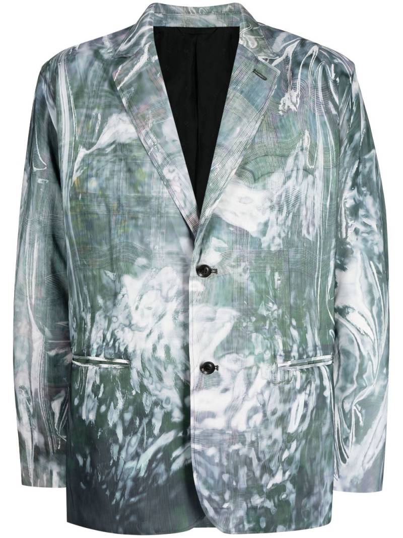 Doublet abstract-print single-breasted blazer - Green von Doublet