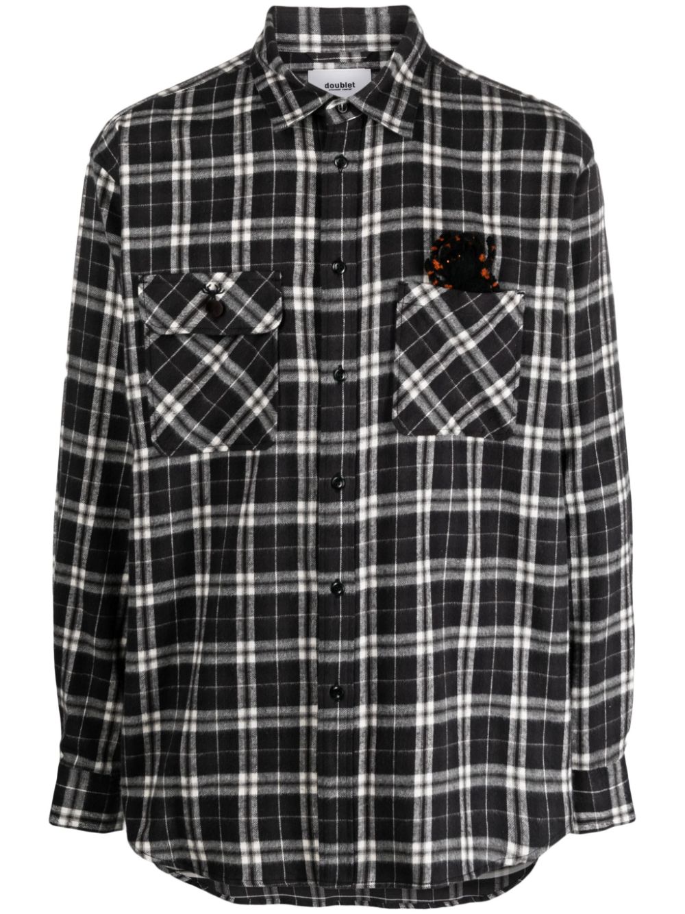 Doublet check-pattern cotton shirt - Black von Doublet