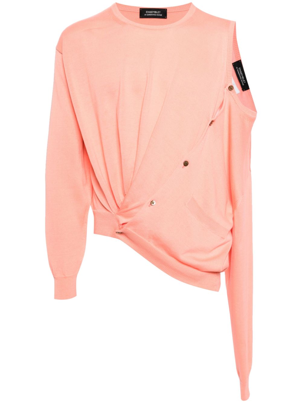 Doublet cut-out asymmetric cotton jumper - Pink von Doublet