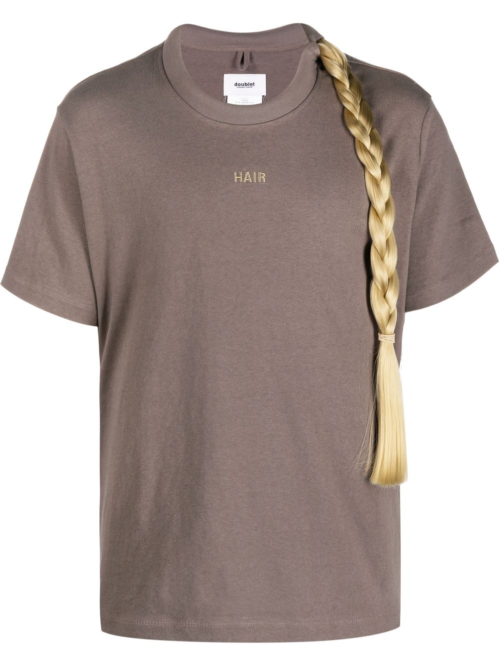 Doublet faux hair-detail T-shirt - Grey von Doublet
