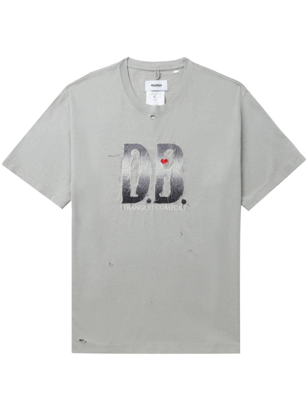 Doublet logo-embroidered cotton T-shirt - Grey von Doublet