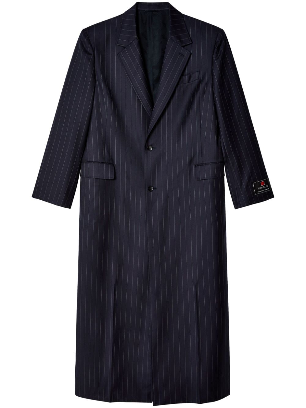 Doublet striped single-breasted maxi coat - Black von Doublet