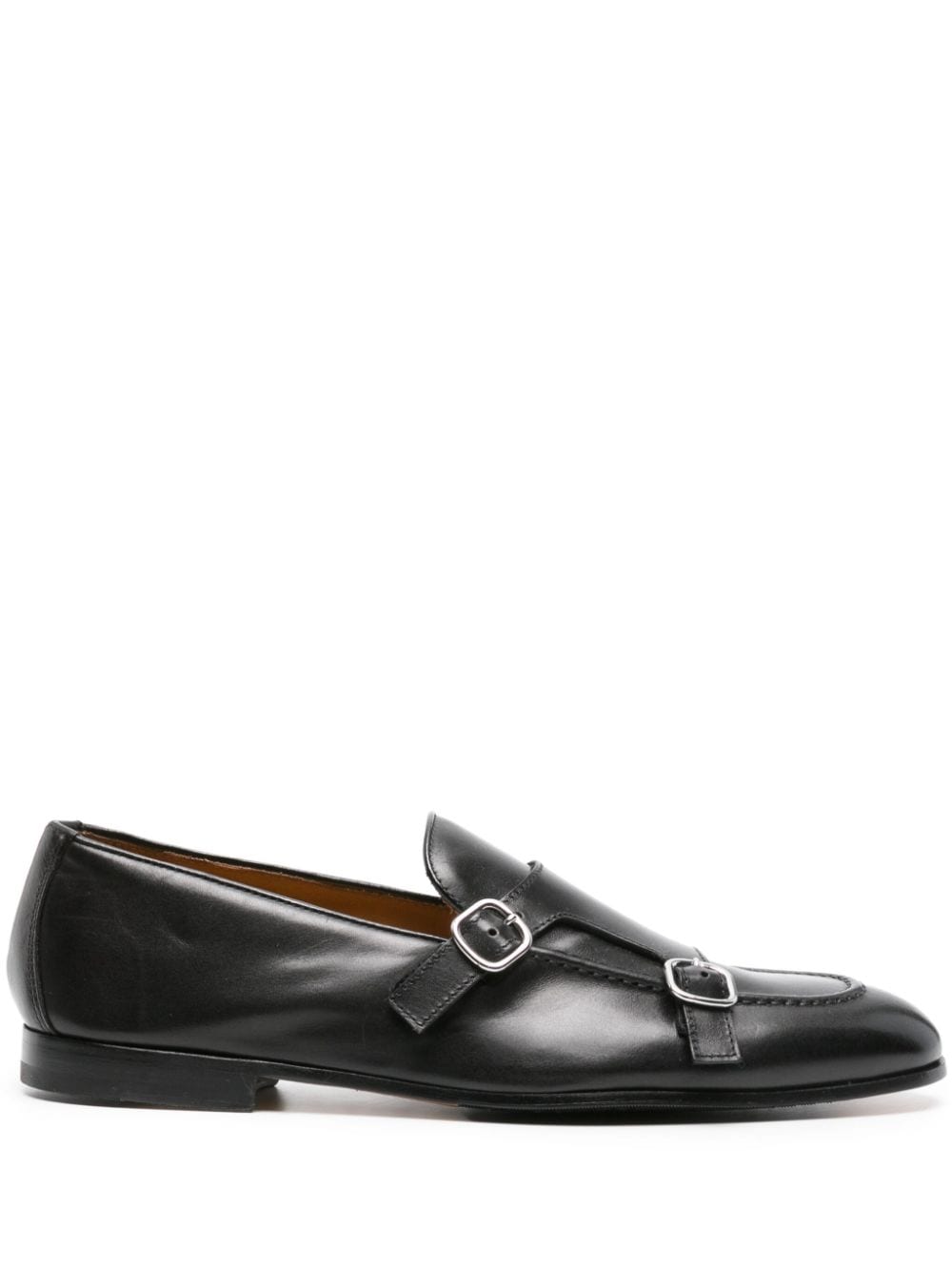 Doucal's double-buckle leather Monk shoes - Black von Doucal's