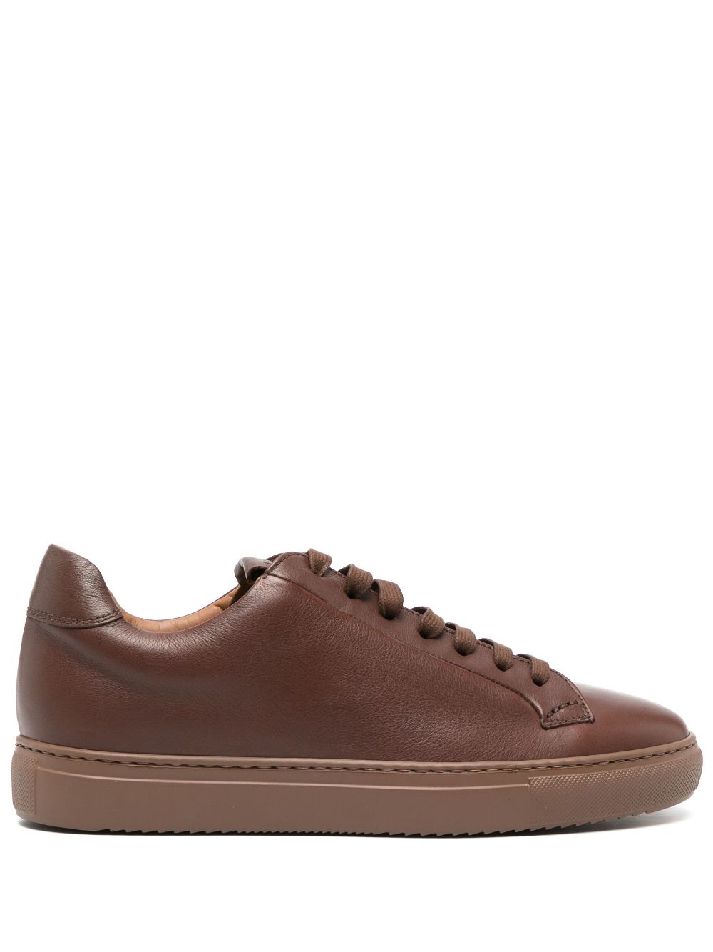 Doucal's logo-debossed leather sneakers - Brown von Doucal's