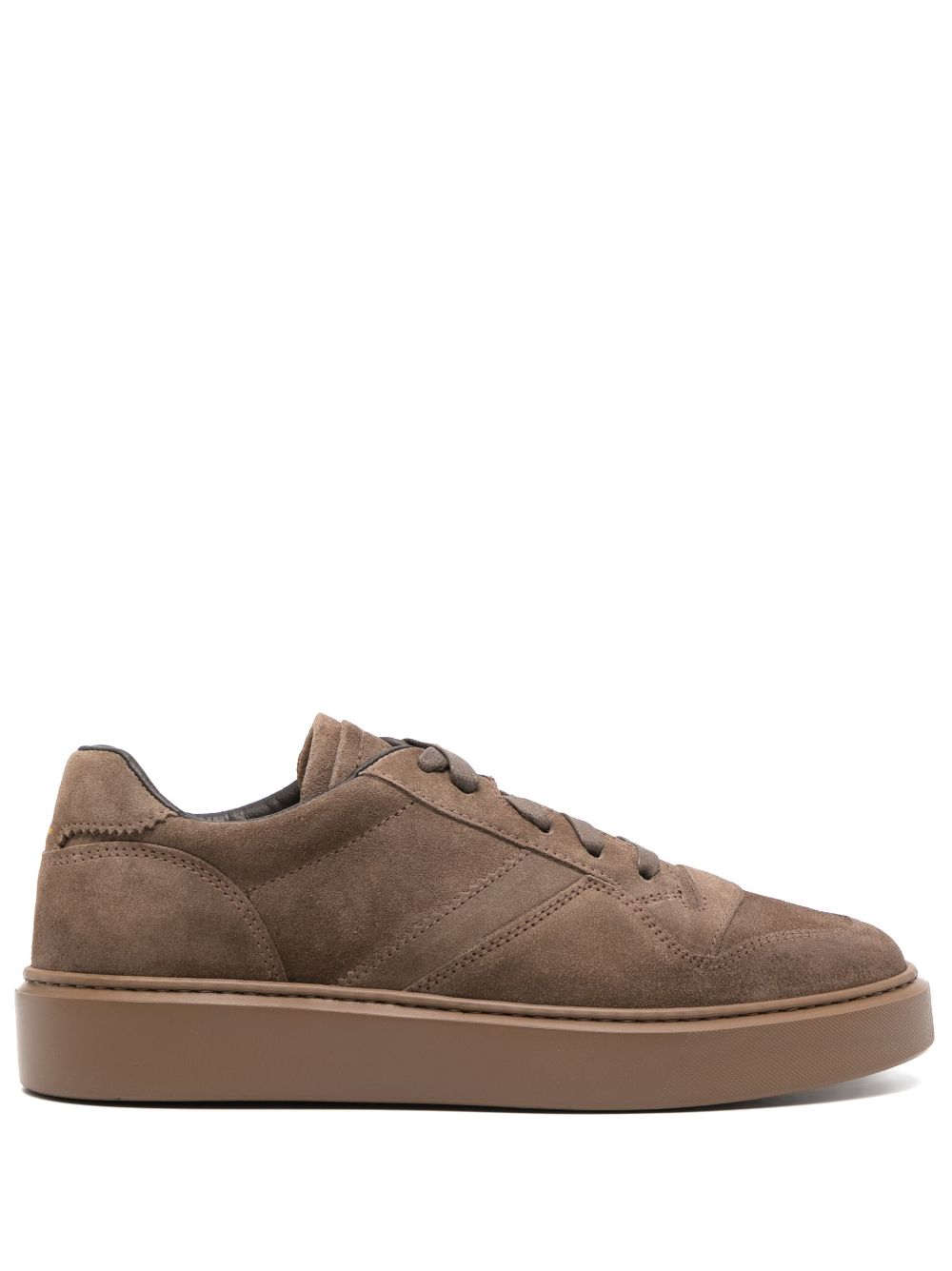 Doucal's logo-debossed suede sneakers - Brown von Doucal's