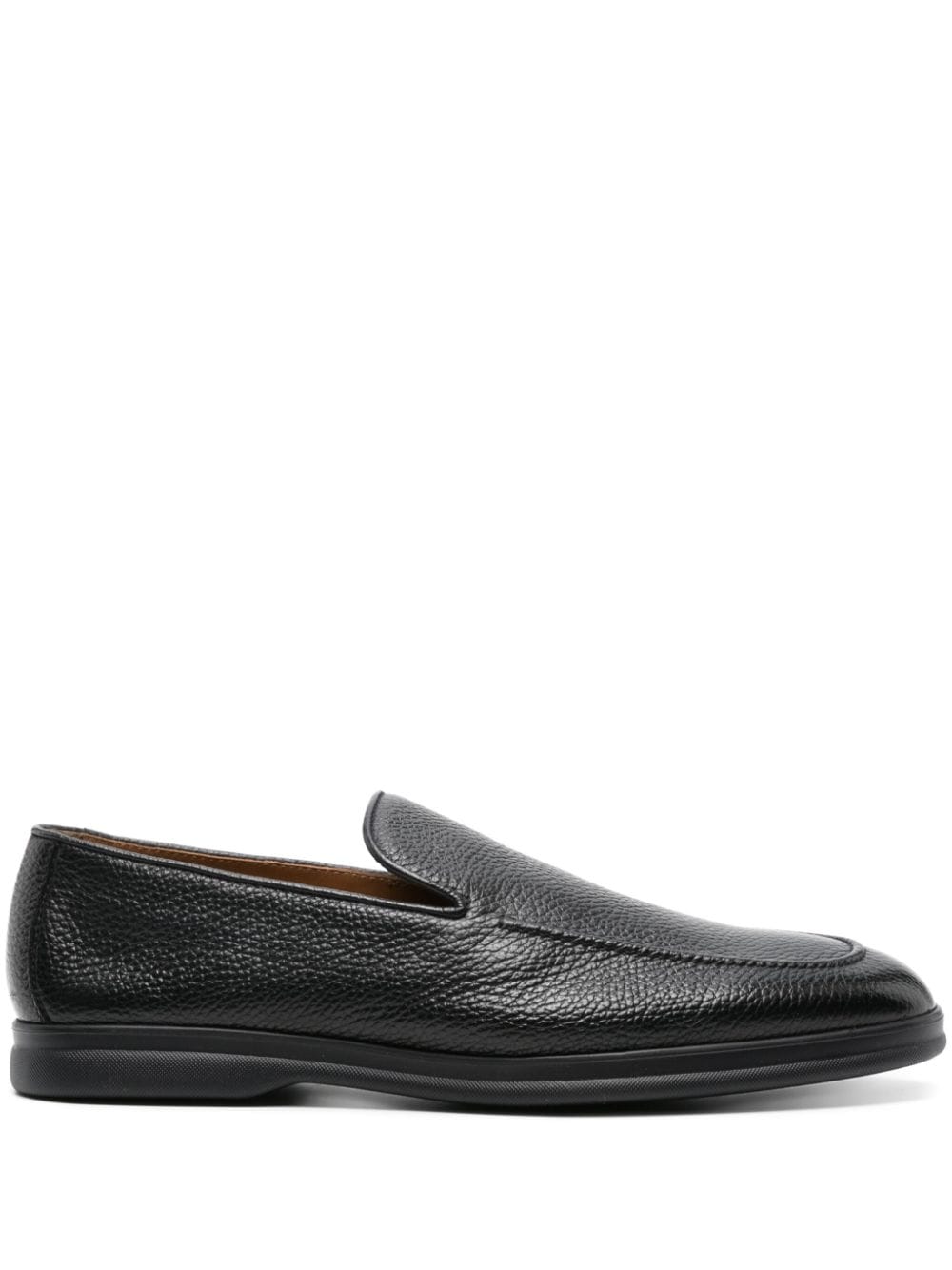 Doucal's moc-stiching leather loafers - Black von Doucal's