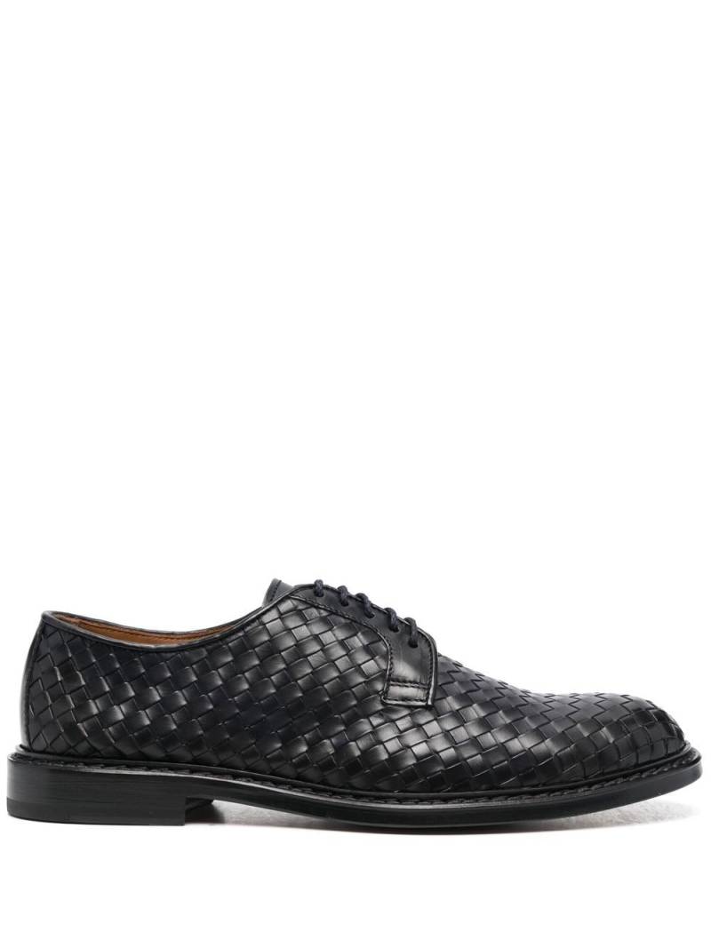 Doucal's woven lace-up leather derby shoes - Blue von Doucal's