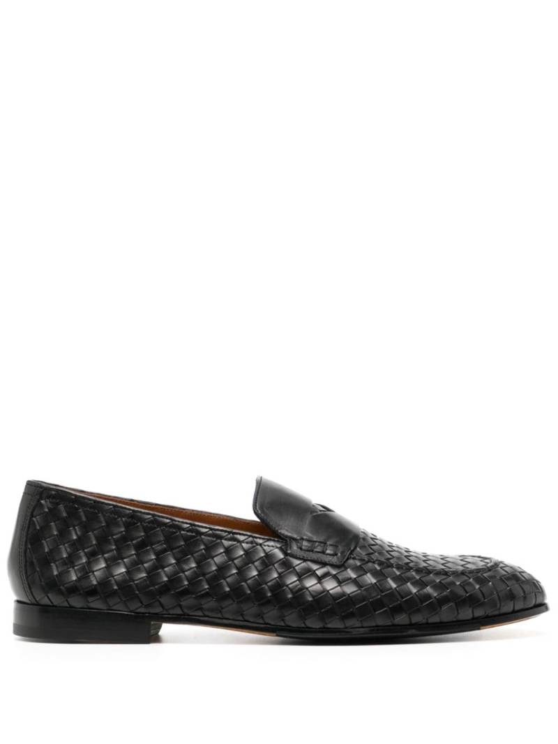 Doucal's woven leather penny loafers - Black von Doucal's