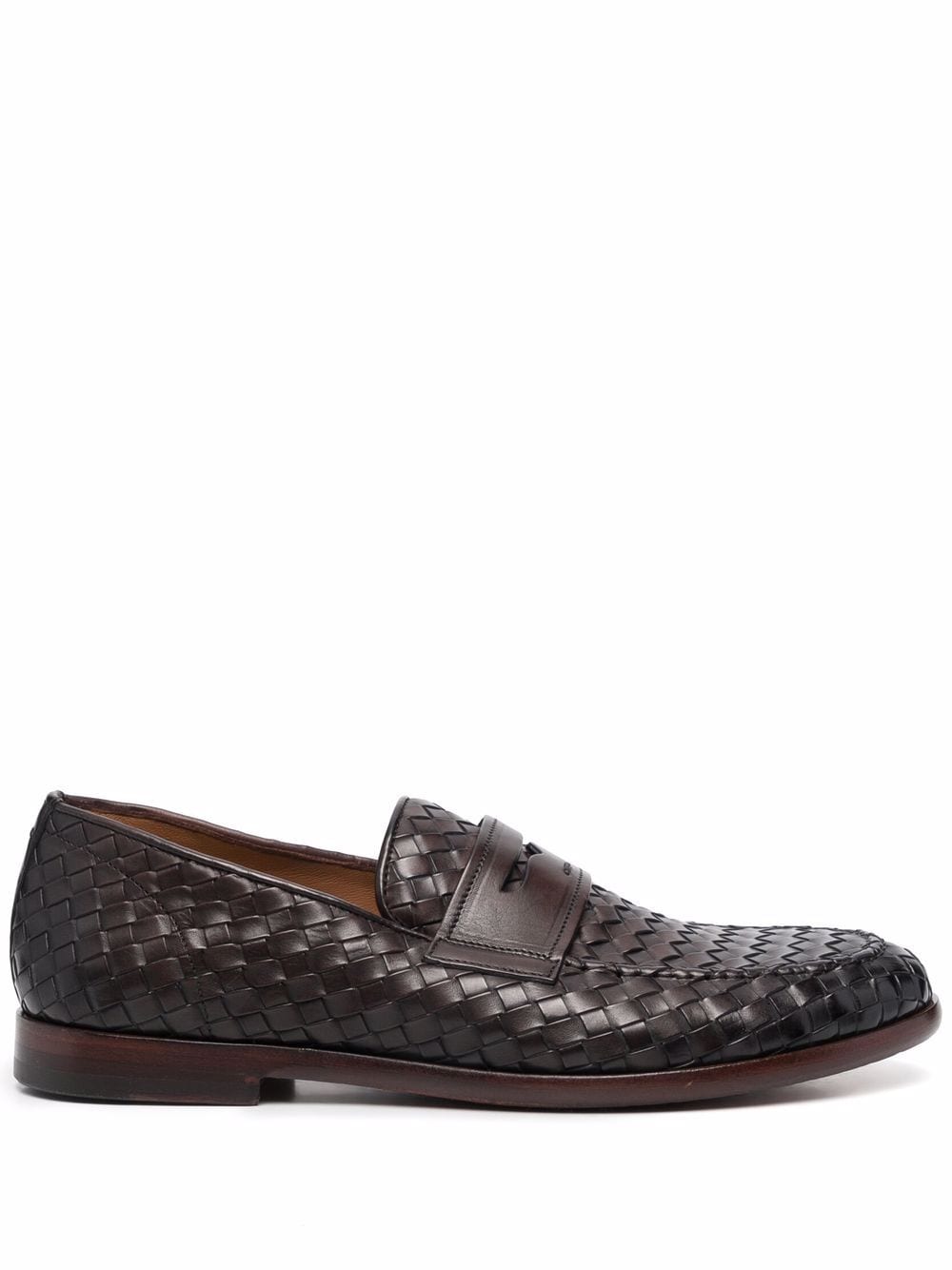 Doucal's woven leather penny loafers - Brown von Doucal's