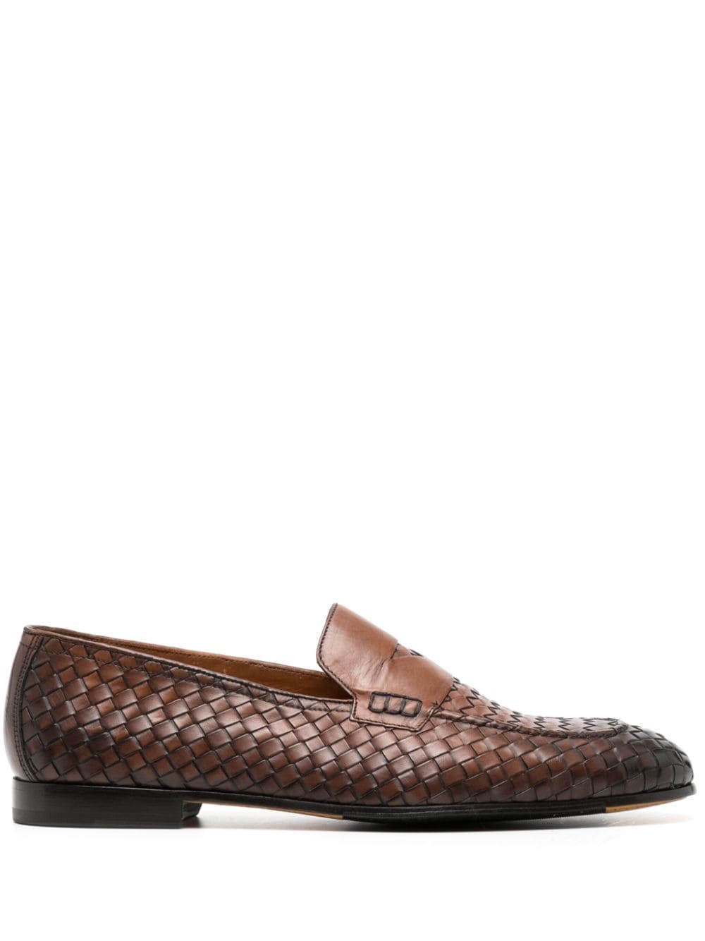 Doucal's woven leather penny loafers - Brown von Doucal's