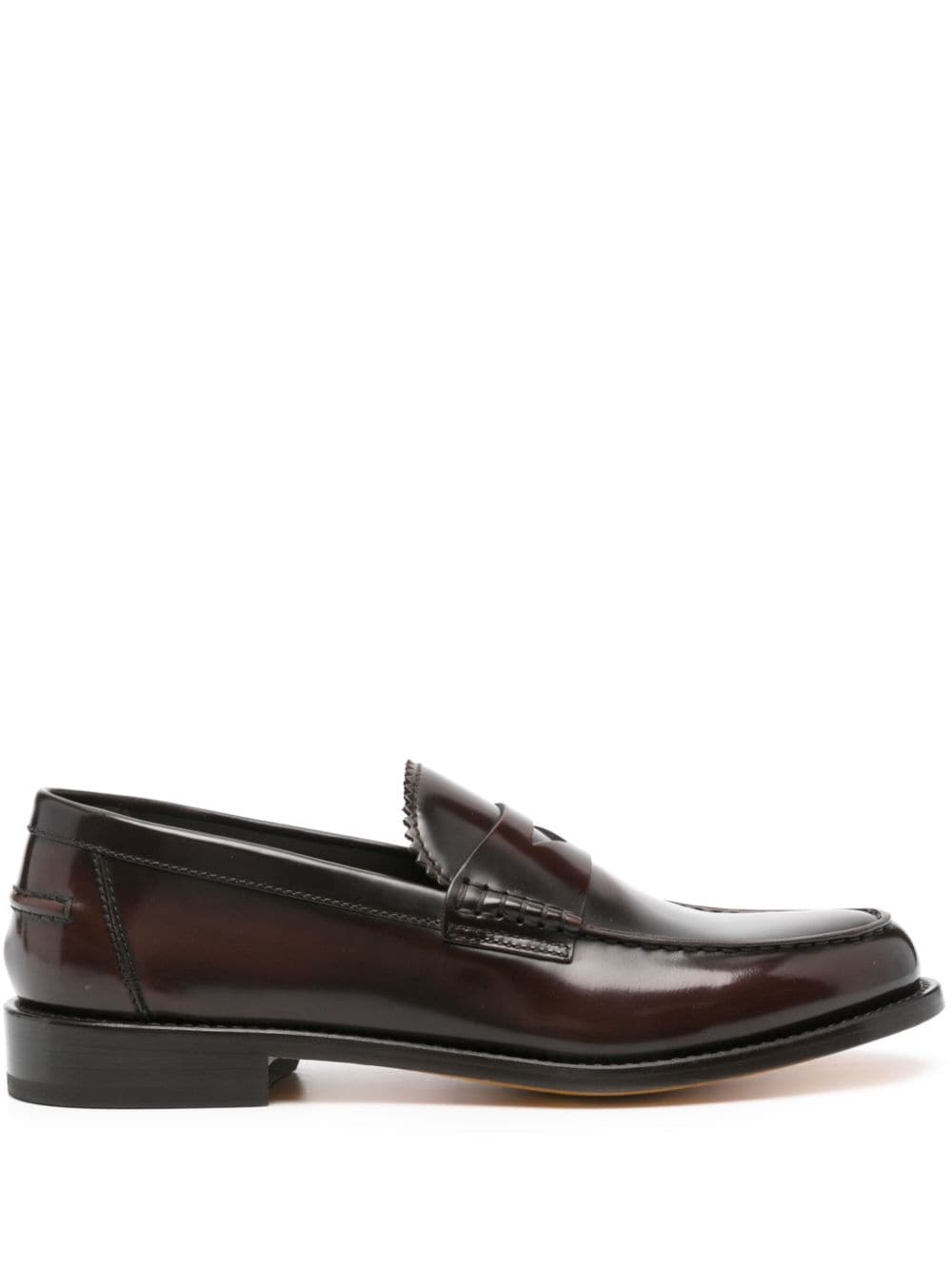 Doucal's zig-zag detail leather loafers - Brown von Doucal's