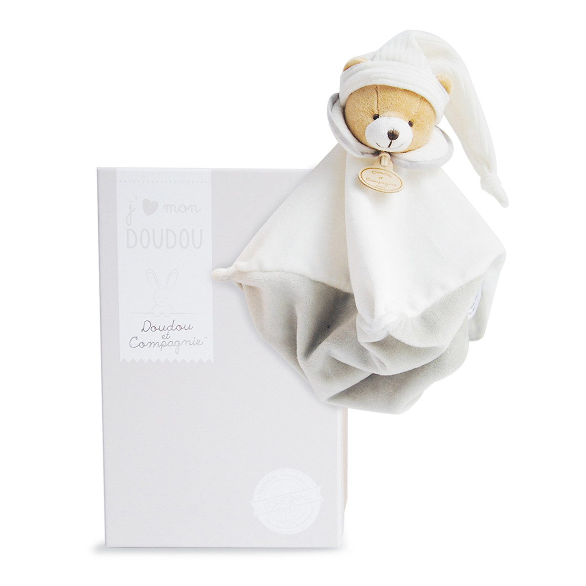 Schmusetuch 202 L'Original! Teddy taupefarben 25 cm - DC2928 b von Doudou et Compagnie