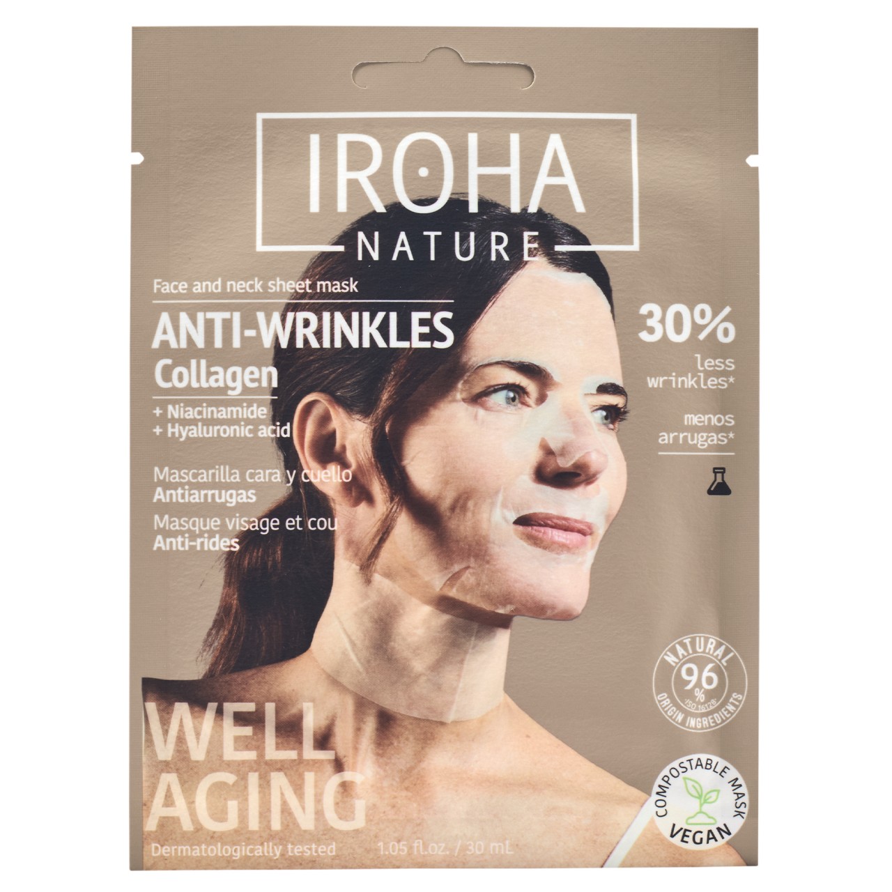 Iroha Nature - Anti Wrinkles Collagen Face & Neck Sheet Mask Iroha Nature - Anti Wrinkles Collagen Face & Neck Sheet Mask von IROHA
