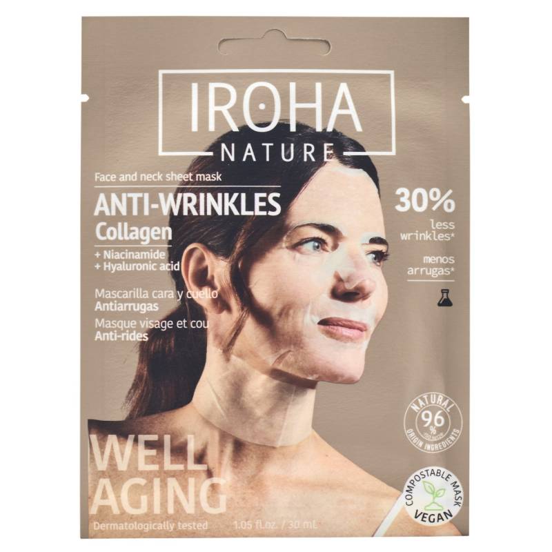 Iroha Nature - Anti Wrinkles Collagen Face & Neck Sheet Mask von IROHA