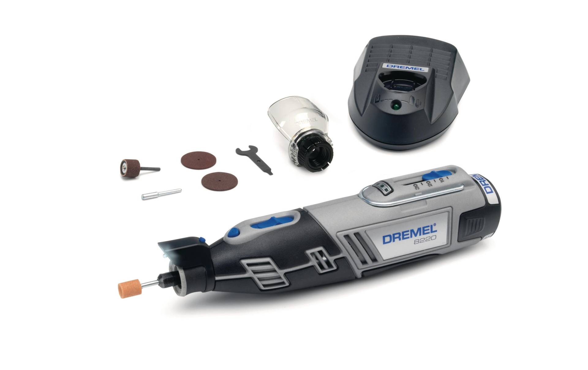 DREMEL Elektro-Multifunktionswerkzeug »8220 1/5«, (Set), Bohren; Drehzahlvorwahl; Fräsen; LED-Arbeitsleuchte; Sägen; Schleifen von Dremel